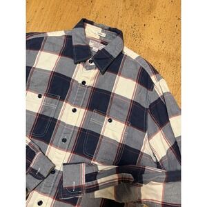 Wallace & Barnes Plaid Flannel Button Up  Outdoor Classic Mens Medium